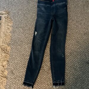 SPANX Dark Indigo Skinny Jeans with Subtle Distress